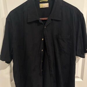 Cubavera Black Casual Button Down Shirt